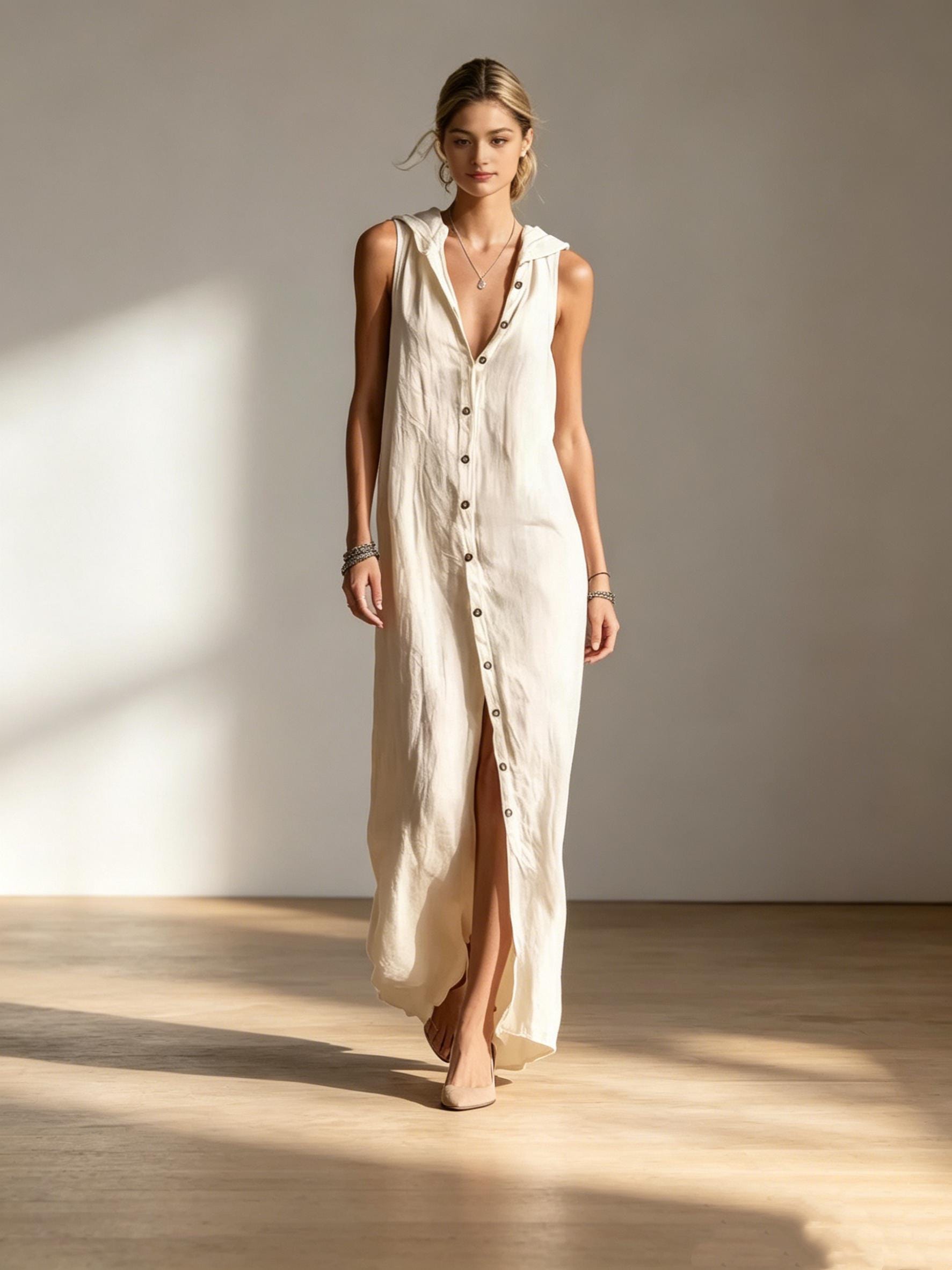 straight cut loose fitting dress with no waistline seam Beyond Yoga Featherweight At The Ready Square Neck Dress