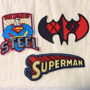 Naszywka z haftem Superman Batman, aplikacja do samodzielnego montażu na ubrania z klasycznym bohaterem komiksu