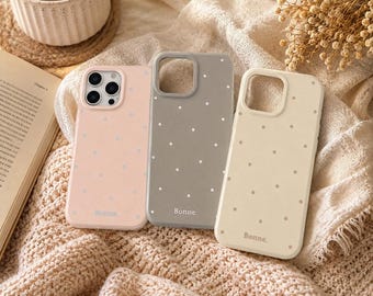 Korean Polka Dot iPhone Case, Candy Color Shockproof Cover