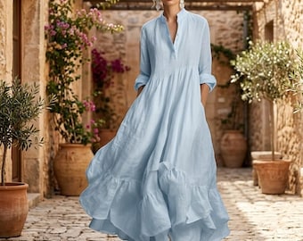 Experience effortless elegance in our premium maxi dress. Flowy, breathable, and perfectly tailored for your next sunny getaway.