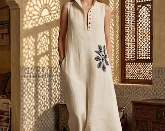 Chic sleeveless maxi dress. Breathable, elegant, and perfect for summer days.