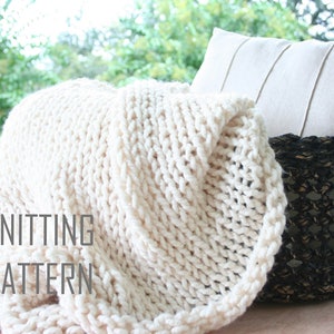 Wolldecke Muster//Chunky Yarn Knitting Pattern//Instant Download//Quick Knit Project//Easy Beginners Kniting Level Pattern