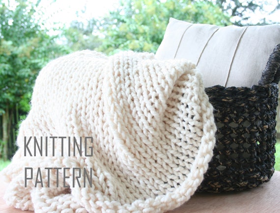 Throw Blanket Pattern Chunky Yarn Knitting Pattern Instant Download Quick Knit Project Easy Beginners Kniting Level Pattern Throw Blanket Pattern Chunky Yarn Knitting Pattern Instant Download Quick Knit Project Easy Beginners Kniting Level Pattern