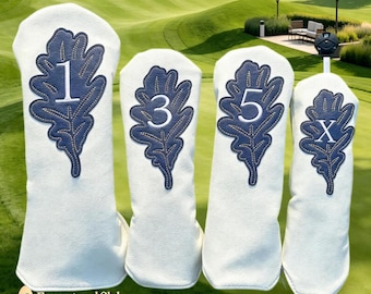 High-quality white golf wood cover, unisex club protector, club head cap cover