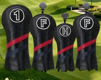 Golf club covers, driver's fairway wood covers, PU waterproof and thickened clubhead protective caps.