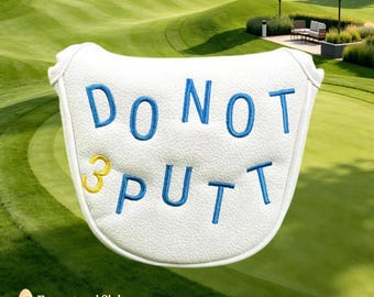 Minimalist Golf Club Cover — Straight-Style Half-Mallet Putter Cover with Strong Magnetic Closure, Waterproof PU Headcover