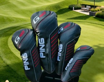 PING G410 Golf Club Head Covers, Leather Driver Woods Fairway Hybrid Set