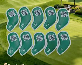 Malbon Undefeated Golf Club Iron Head Covers: 4-9, P, A, S, X