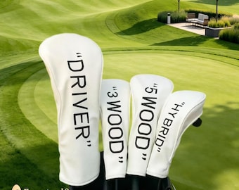Golf club protective cover, PU waterproof, driver's club cap cover, golf accessory, headgear.
