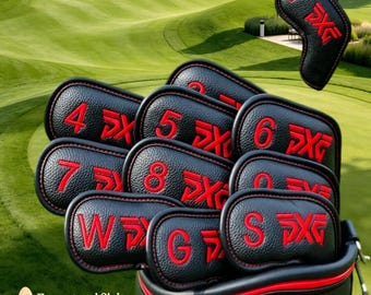 PXG Golf Club Head Covers Iron Head Covers Leather Magnetic 3-9WGS 4 Colors Golf gifts for men