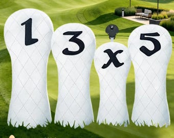 Golf club head covers, club protectors, golf accessories