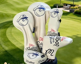 Navigator Malbon Golf Club Wood Head Covers Iron HeadCovers Blade Mallet Putter Covers Beige