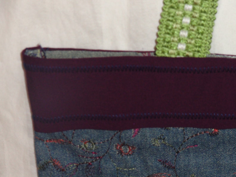 Denim Floral Tote Bag