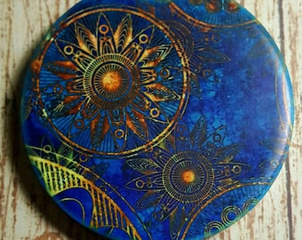 Blue Steampunk Car Coasters- Custom Coasters- Car Accessories- Car Coaster Set- Cup Holder Coasters