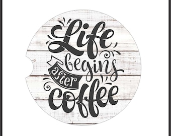 Life Begins After Coffee Coasters New Car Gift Under 10 Housewarming Gift