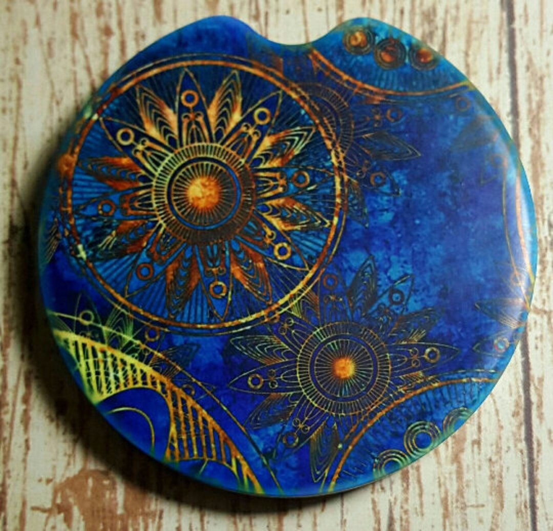 Blue Steampunk Car Coasters Custom Coasters Car Accessories Car Coaster