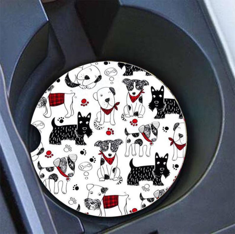 Dog Car Coaster Cup Holder Coasters Gift Under 10 Coasters image 1
