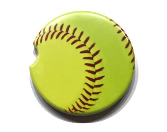 Softball Car Coaster Cup Holder Coaster Gift Under 10 Coaster