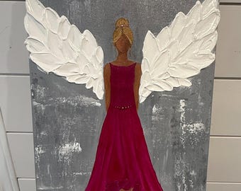 Fuchsia Angel Painting Original Art