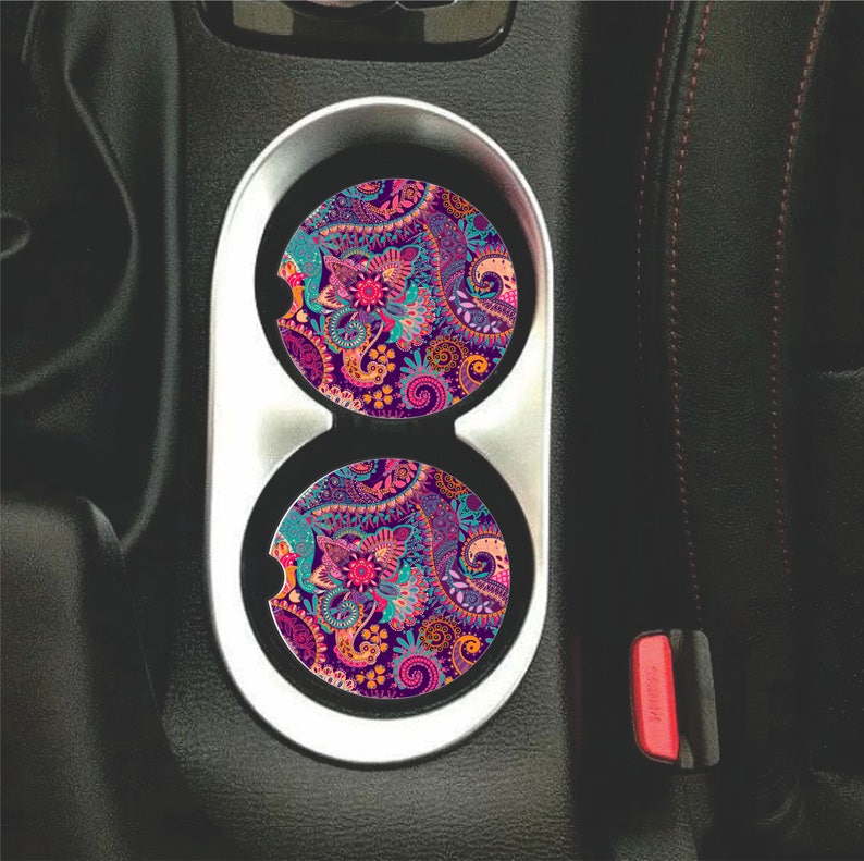 Boho Car Coaster Steampunk Coasters New Car Gift Cup Holder Etsy