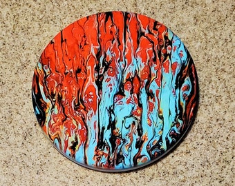 Original Abstract Art Sandstone Coasters Housewarming Gift Under 10