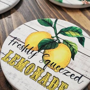 Lemonade Coasters set of 4 Lemon Farmers Market Coasters