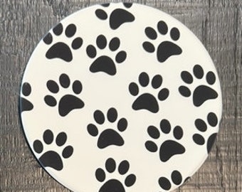 Paw Print Coasters Hond Paw Print Car Coasters Cat Paw Print Home Decor Coasters Zandstenen Onderzetters Leuke Hond Lover Gift Set van 2 Onderzetters