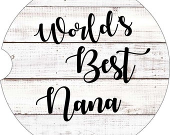 Best Nana Car Coaster Set of 2 Coasters Birthday Gift Shiplap coasters