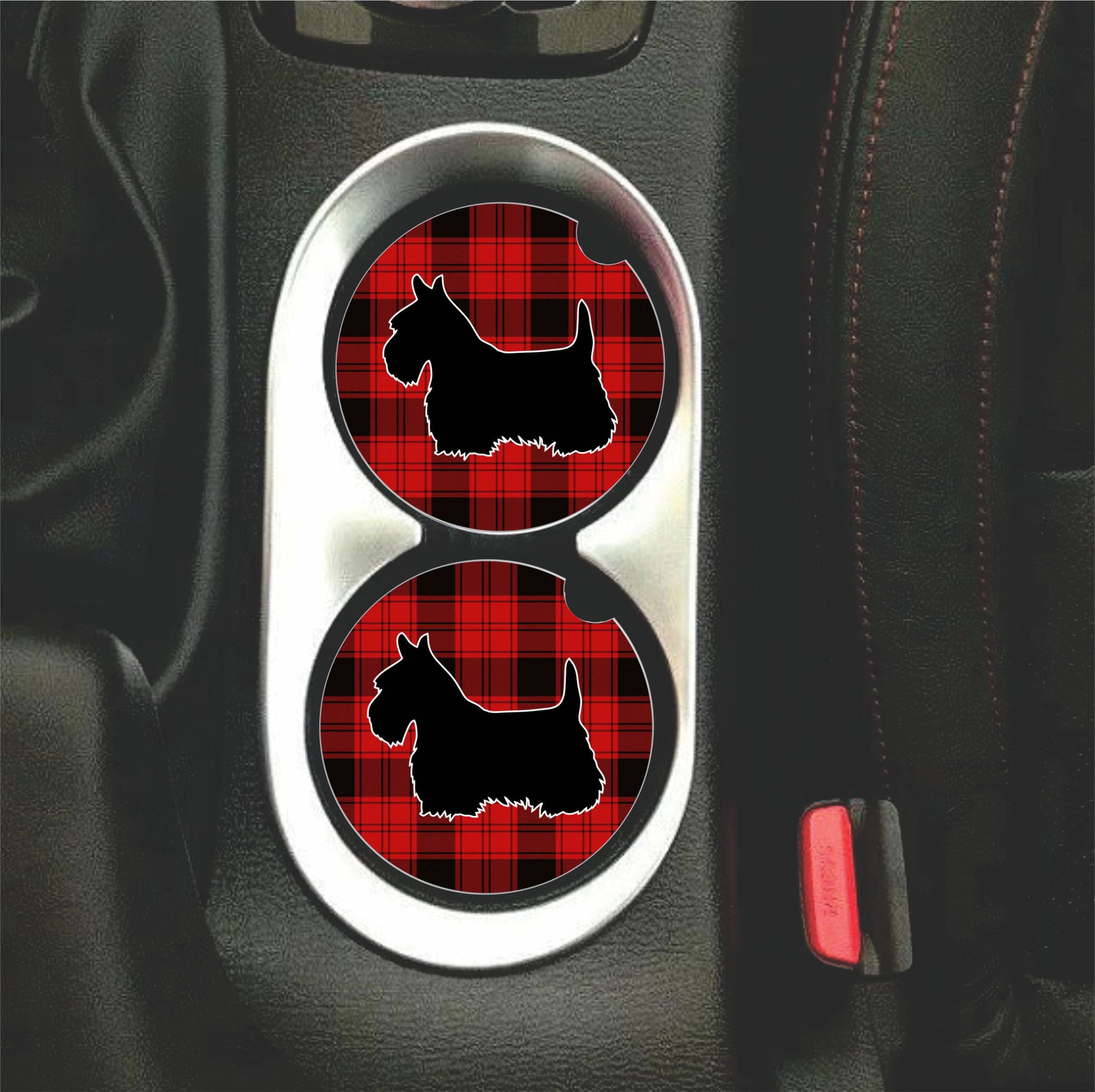 Car Coasters Set of 2 For Car Car Coasters Dog Scottish Etsy