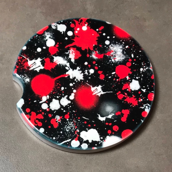 Cup Holder Car Coaster Gift Under 10 Red Black White Coasters