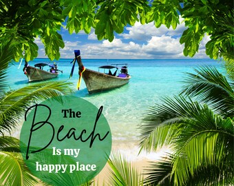 Beach is My Happy Place Skinny 20 ounce Tumbler Digital File