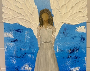 Angel Painting Original Art Textured Wing Painting