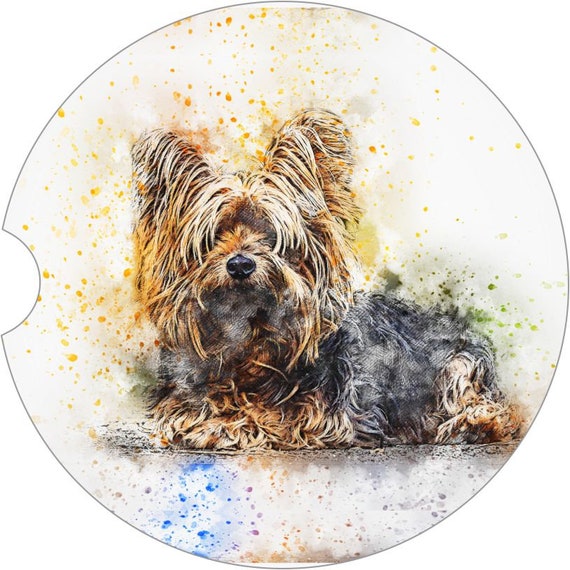 Yorkshire Terrier Yorkie Dog Pet Low Profile Cork Coaster Set