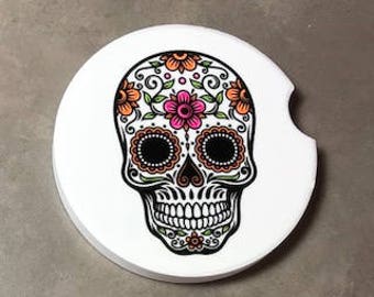 Sugar Skull Coaster Car Coaster Decorative Coaster Car Decor For Women