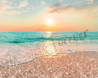 Glitter Blush Beach 20 Ounce Tumbler Digital File PNG