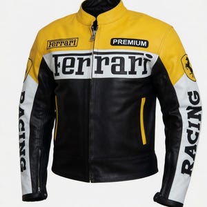 Yellow ferrari racing leather jacket - Etsy 日本