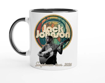Taza de Jack Johnson Surfilmusic Tour 2026 Taza de café Vintage Retro Acústica Rock