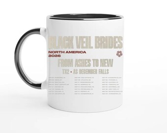 Taza con las fechas de la gira de Black Veil Brides 2026: De las cenizas al nuevo concierto TX2