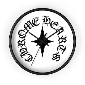 Aesthetic Logo Wall Clock | Gothic Script, star Graphic