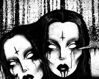 Gothic Decor, Gothic Art, Dark Art, Black and white art, goth, gothic gift, Witch, Witchcraft, Occult art, Moon, Occult, nu goth, Art Print