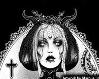 Victorian, Gothic Art, Dark Art, Black and white art, nu goth, goth, gothic gift, Steampunk, Bats, Moon, Occult, Steampunk Art Print