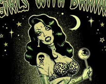 Tattooed, Zombie, Pinup, Hotrod, Lowbrow, Art Print by Marcus Jones