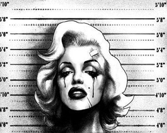 Marilyn Monroe Mugshot Art Print by Marcus Jones