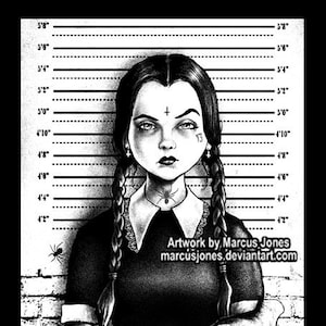 Gothic Art, Mugshot art,  Witchcraft, Occult , Witch , Goth, dark Art, Art Print by Marcus Jones