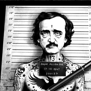 Edgar Allan Poe, Gothic Decor, Gothic Art,Horror Art, Mugshot Art, Arrested Art Print hand Signed by Marcus Jones 16.5 x 11.7 inches image 1