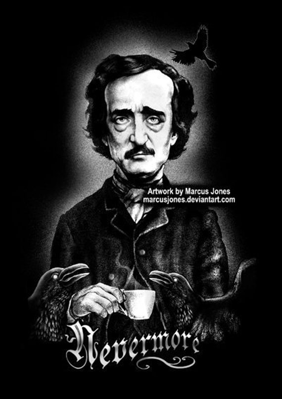 Edgar Allan Poe Victorian Gothic Art Dark Art Black and Etsy
