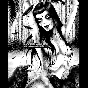 Gothic Dekor, Gothic Kunst, Dark Art, Schwarz und Weiß Kunst, Goth, Gothic Geschenk, Hexe, Hexerei, okkulte Kunst, Mond, Ockult, nu goth, Kunstdruck