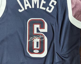 LeBron James Hand Signed Jersey Team USA PSA/DNA authentic autograph coa