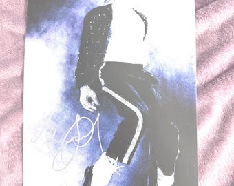 Michael Jackson MJ Hand Signed framed design B&W photograph 8x10 PSA/DNA authentic autograph