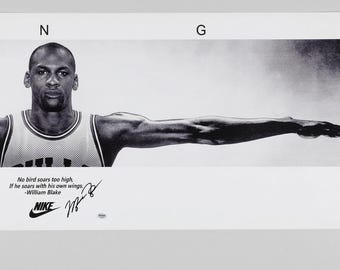 Michael Jordan Hand Signed photograph poster 24x76 Wings Chicago Bulls PSA/DNA authentic autograph